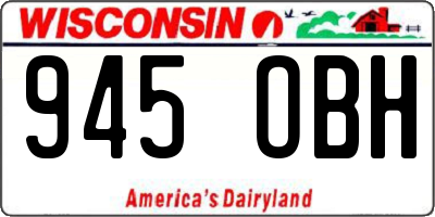 WI license plate 945OBH