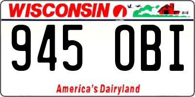 WI license plate 945OBI