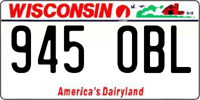 WI license plate 945OBL