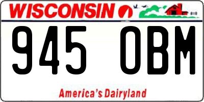 WI license plate 945OBM