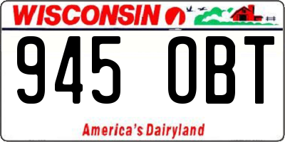 WI license plate 945OBT