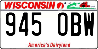 WI license plate 945OBW