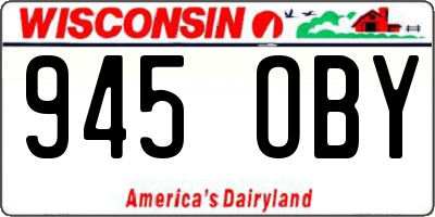 WI license plate 945OBY