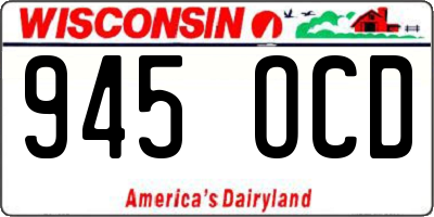 WI license plate 945OCD