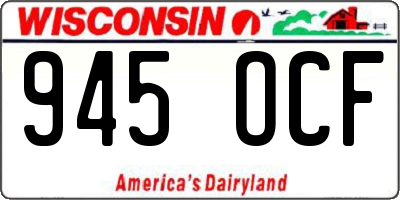 WI license plate 945OCF