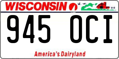 WI license plate 945OCI