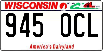 WI license plate 945OCL