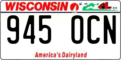 WI license plate 945OCN