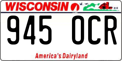 WI license plate 945OCR