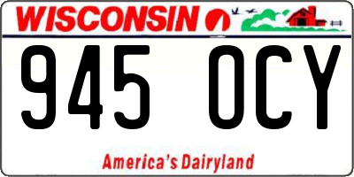 WI license plate 945OCY