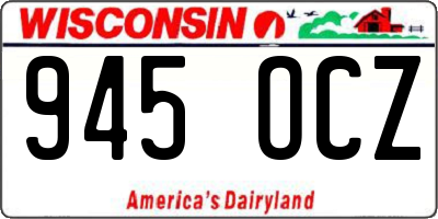 WI license plate 945OCZ