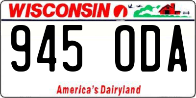 WI license plate 945ODA