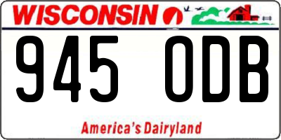 WI license plate 945ODB