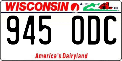 WI license plate 945ODC
