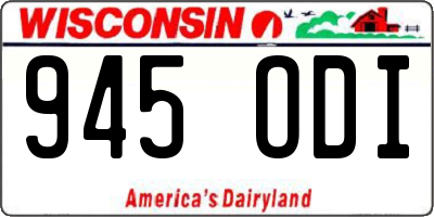 WI license plate 945ODI