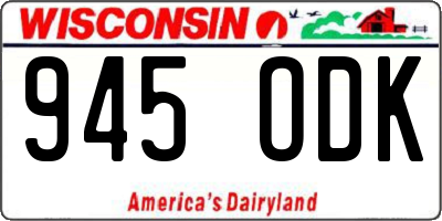 WI license plate 945ODK
