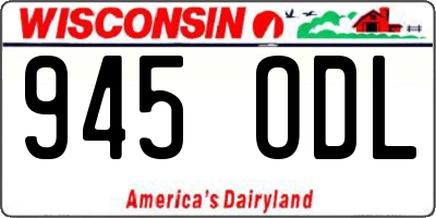 WI license plate 945ODL