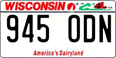 WI license plate 945ODN