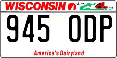 WI license plate 945ODP
