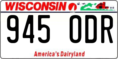 WI license plate 945ODR