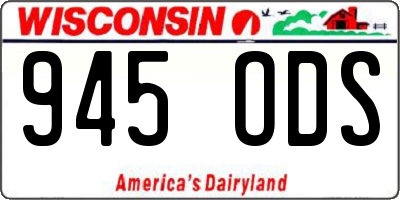 WI license plate 945ODS