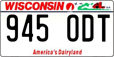WI license plate 945ODT