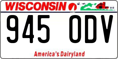 WI license plate 945ODV