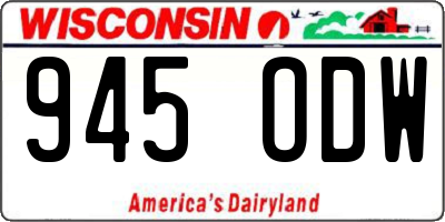 WI license plate 945ODW