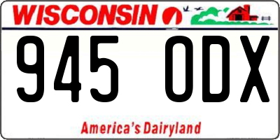 WI license plate 945ODX