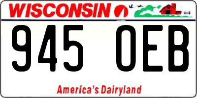WI license plate 945OEB