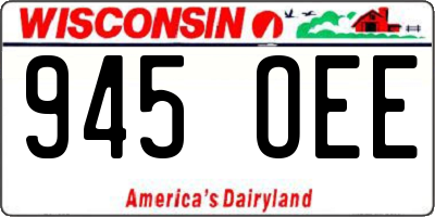 WI license plate 945OEE