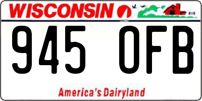WI license plate 945OFB