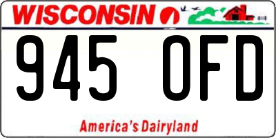 WI license plate 945OFD