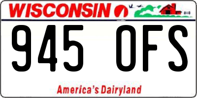 WI license plate 945OFS
