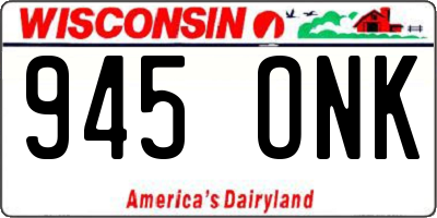 WI license plate 945ONK
