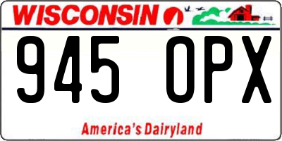 WI license plate 945OPX