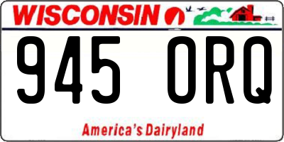 WI license plate 945ORQ