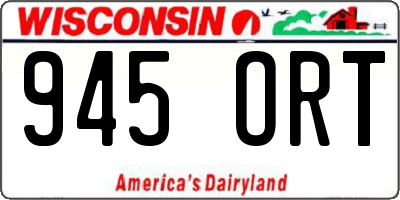 WI license plate 945ORT