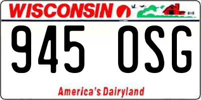 WI license plate 945OSG