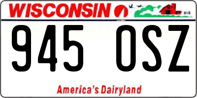 WI license plate 945OSZ