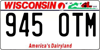 WI license plate 945OTM