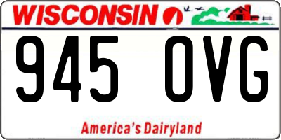 WI license plate 945OVG