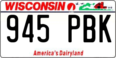 WI license plate 945PBK