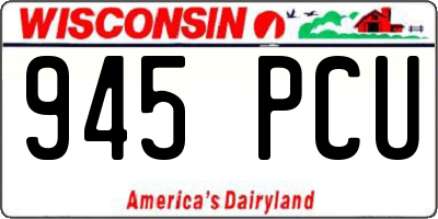WI license plate 945PCU