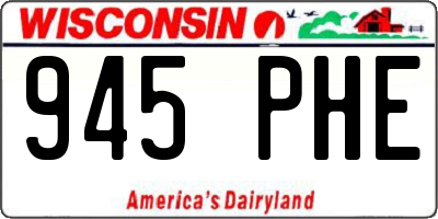 WI license plate 945PHE