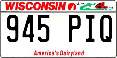 WI license plate 945PIQ