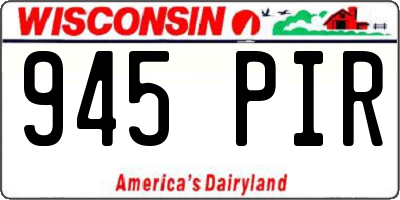 WI license plate 945PIR