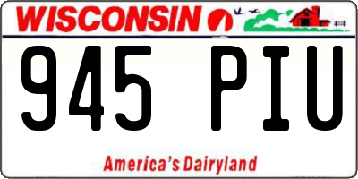 WI license plate 945PIU