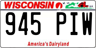 WI license plate 945PIW