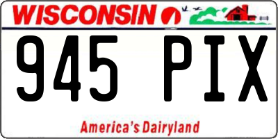 WI license plate 945PIX
